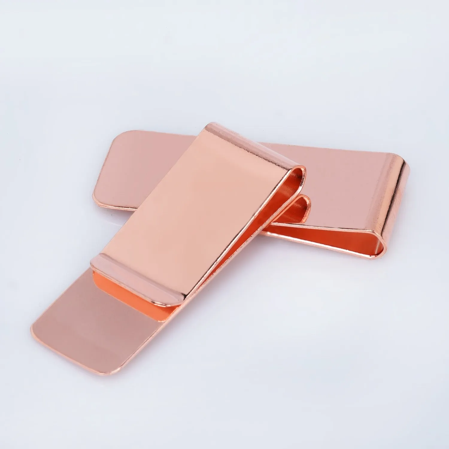 5 Wholesale Lots Money Clip Blank Metal Money Clip Fashion Gift Rose Gold 20x55mm