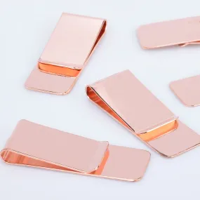 5 Wholesale Lots Money Clip Blank Metal Money Clip Fashion Gift Rose Gold 20x55mm