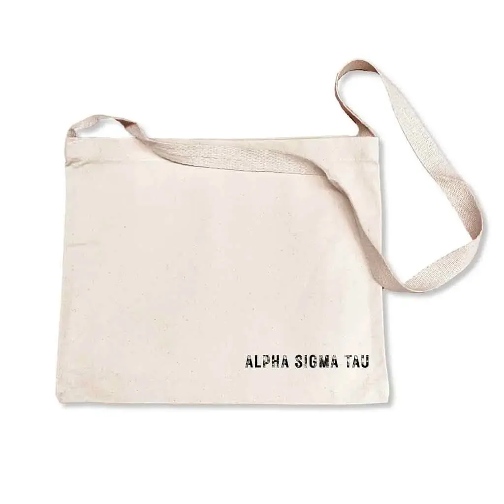 Alpha Sigma Tau Sorority Messenger Bag with Cross Body Strap