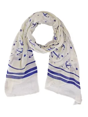 Anchor Print Lightweight Scarf Shawl