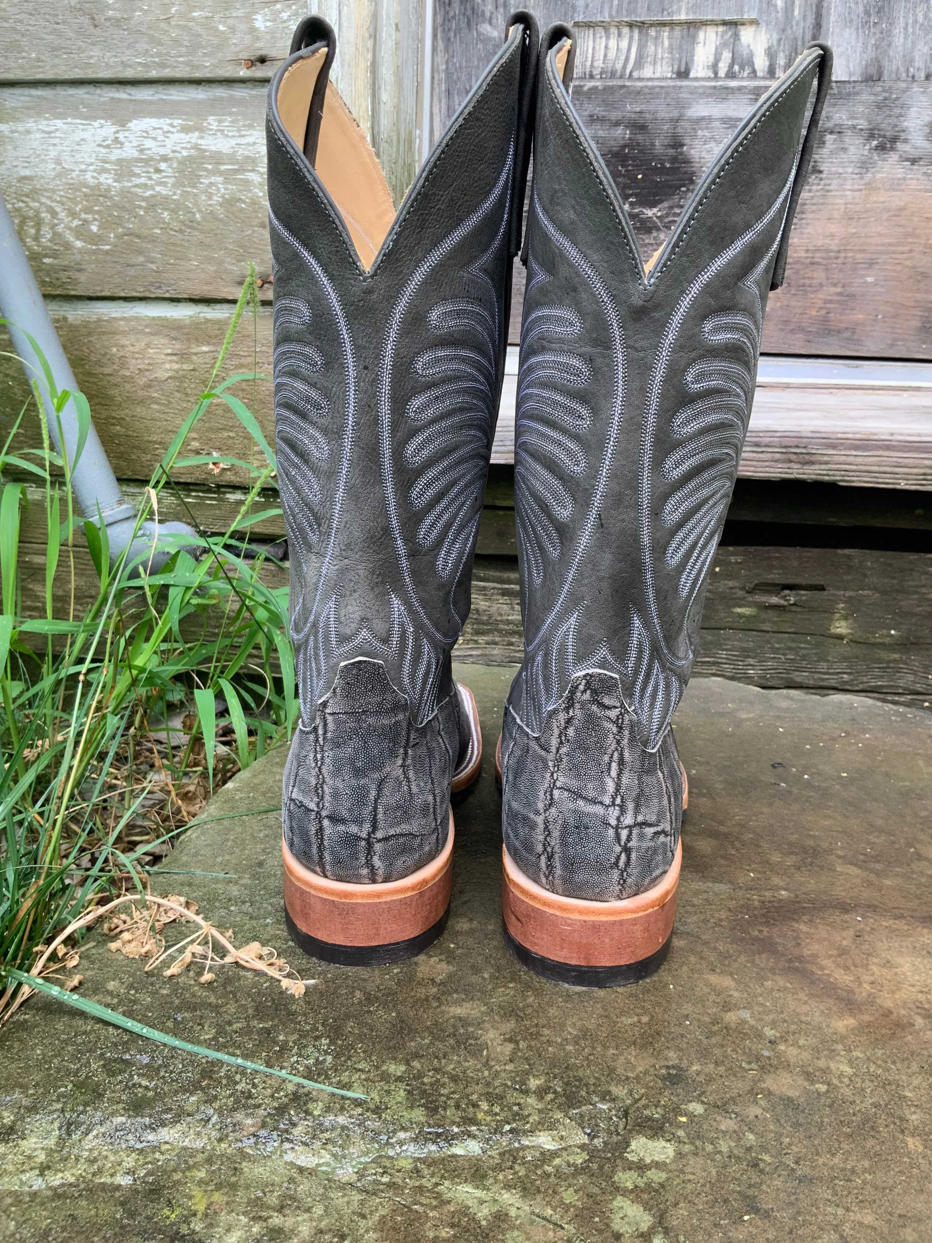 Anderson Bean Men's 13 Granite Safari Elephant Square Toe Cowboy Boots 335356