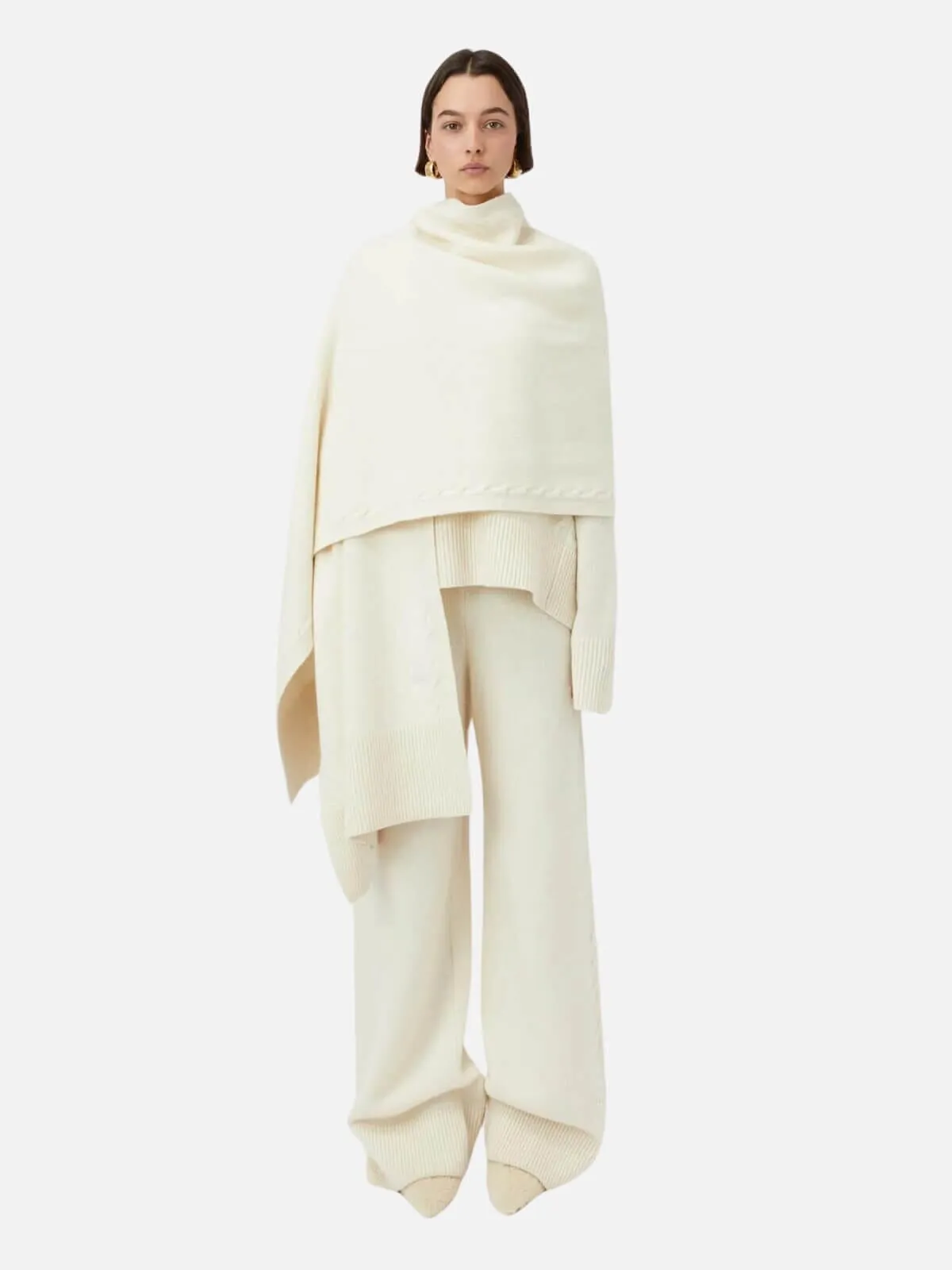 Ash Knit Scarf - Bright Cream