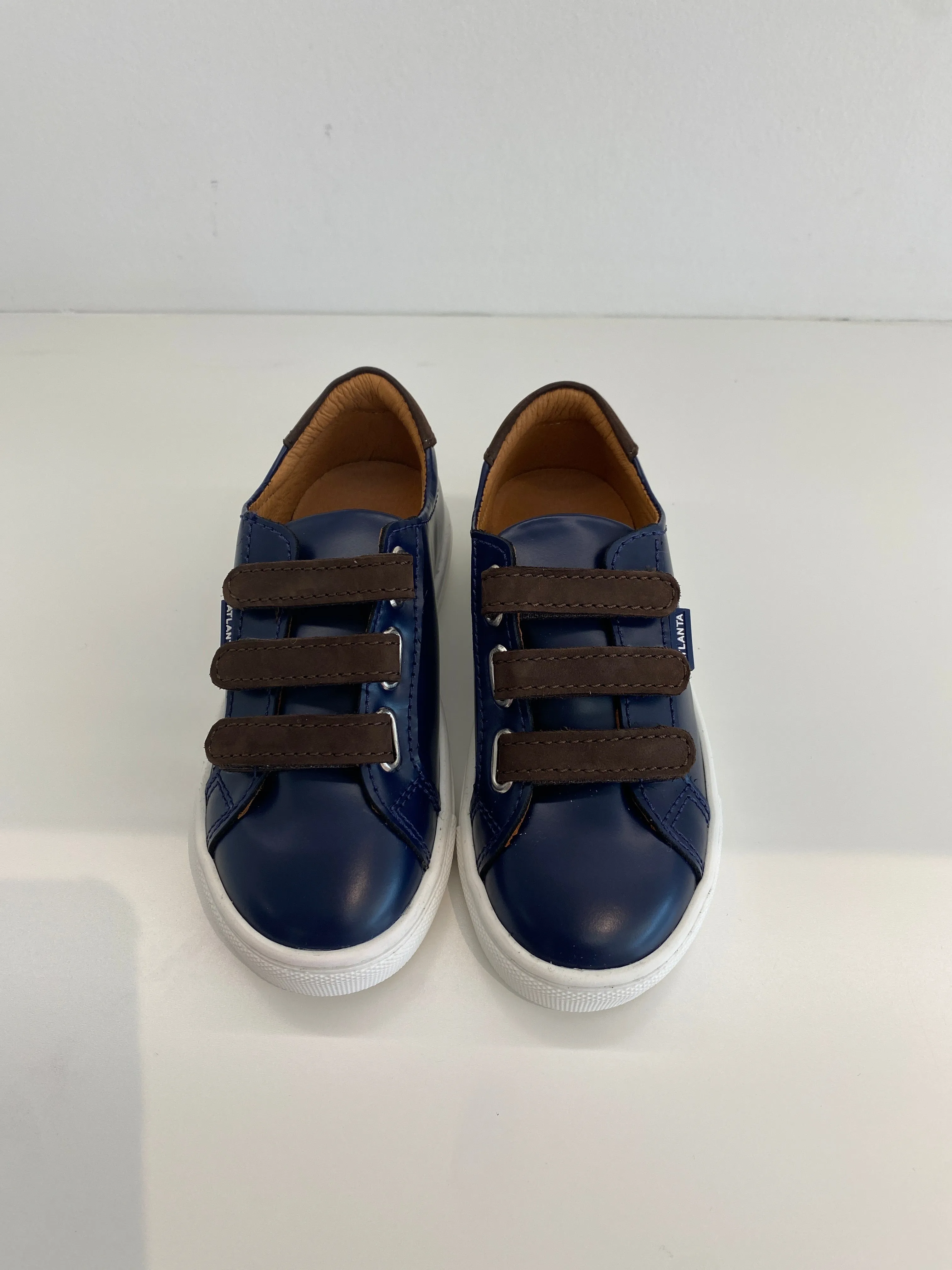 Atlanta Mocassin Blue and Brown Velcro Sneaker