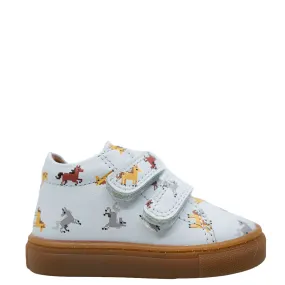 Atlanta Mocassin White Horse Print Baby Sneaker