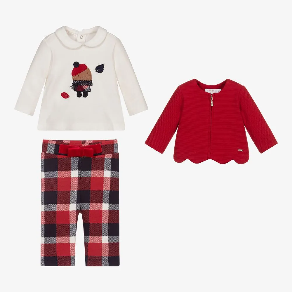 Baby Girls Red Leggings Set