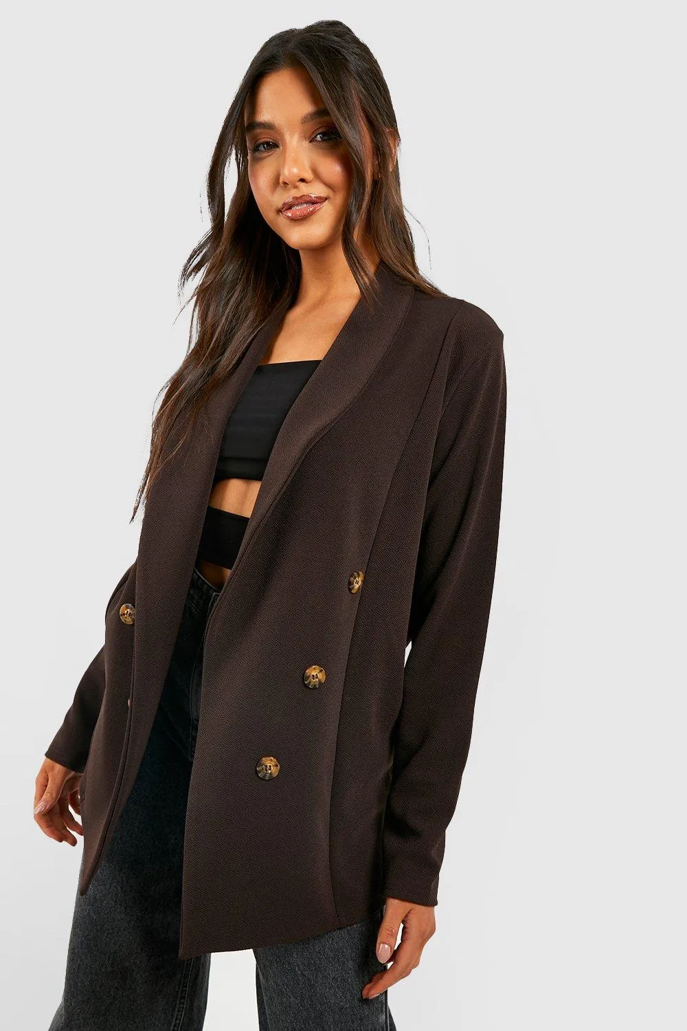 Basic Jersey Knit Tonal Relaxed Fit Blazer