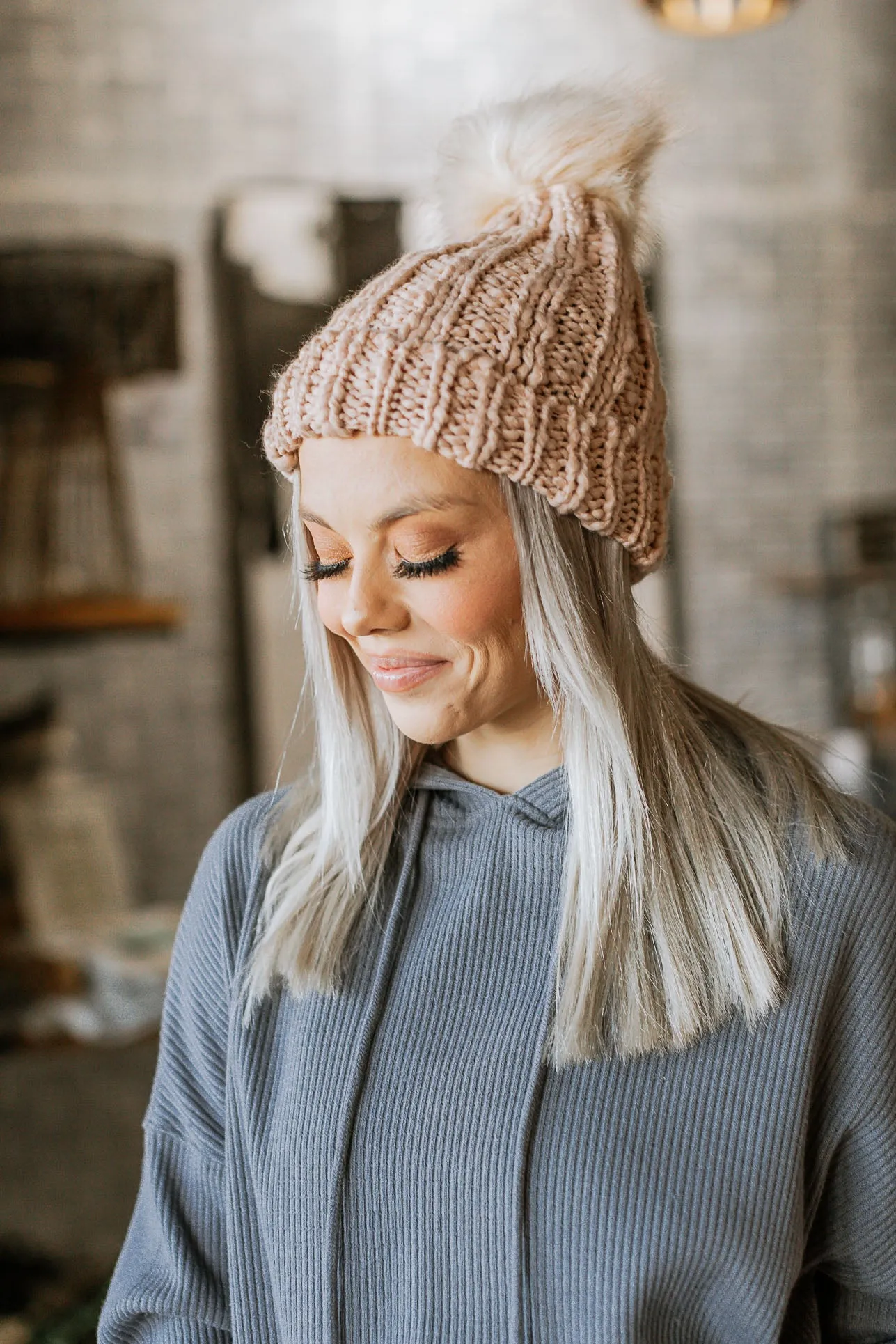 Basic Soft Knit Pom Beanie - 2 Colors