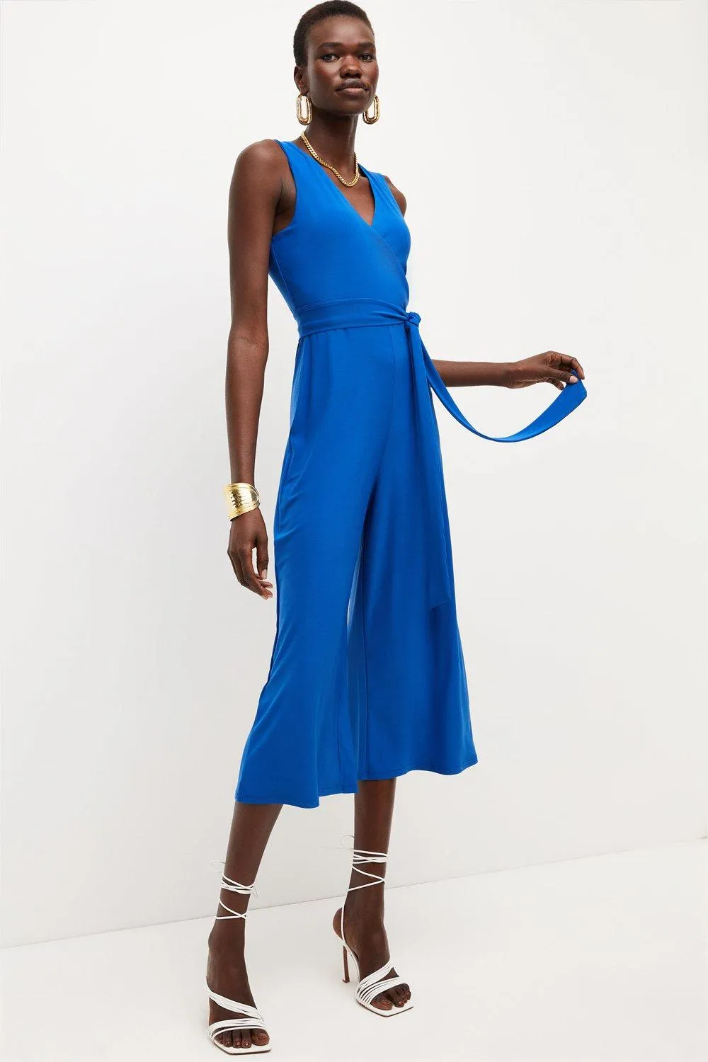 Belted Jersey Jumpsuit | Karen Millen