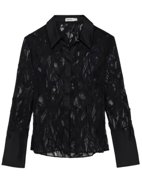 Black Candela Long Sleeve Lace Shirt