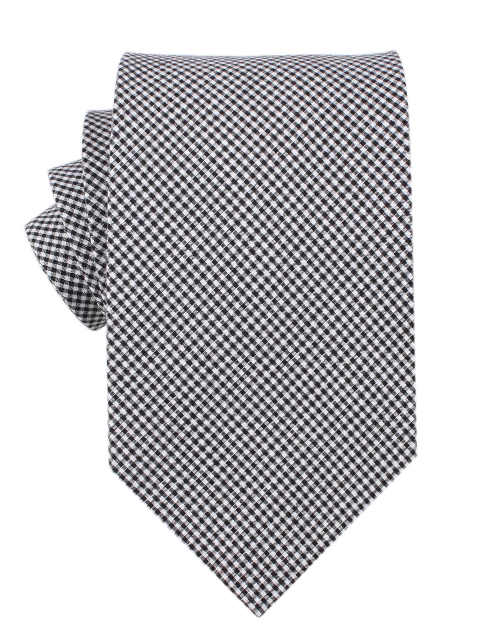 Black Gingham Cotton Necktie