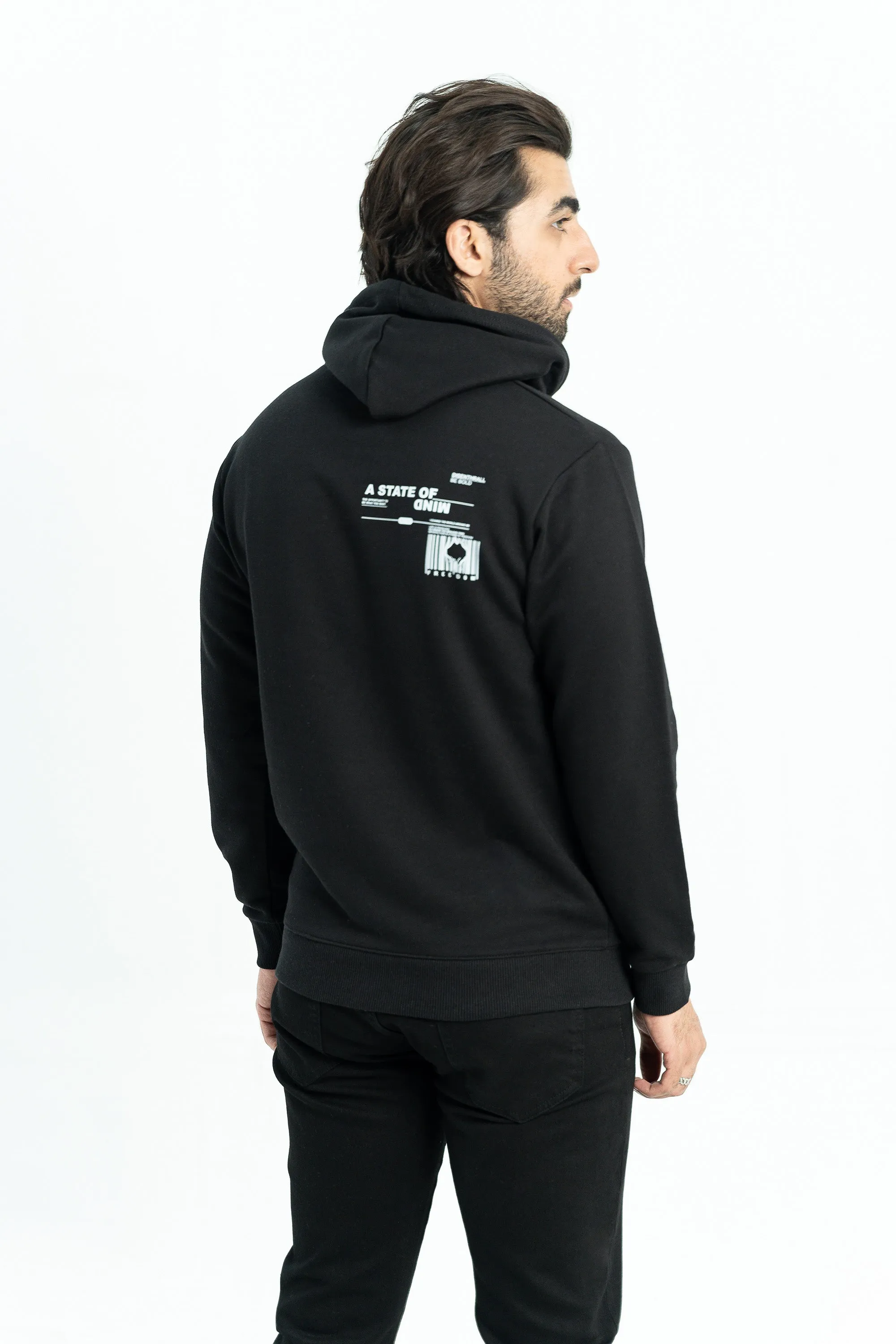 Black grey graphic hoodie