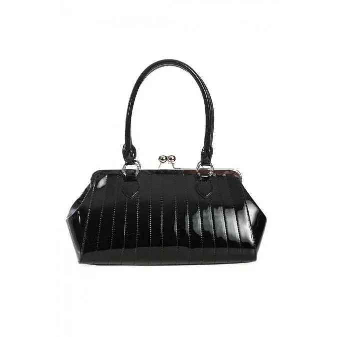 Black Shimmer Lacquer Rockabilly Handbag