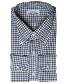 Blue and Grey Check Boston Cotton Sportshirt