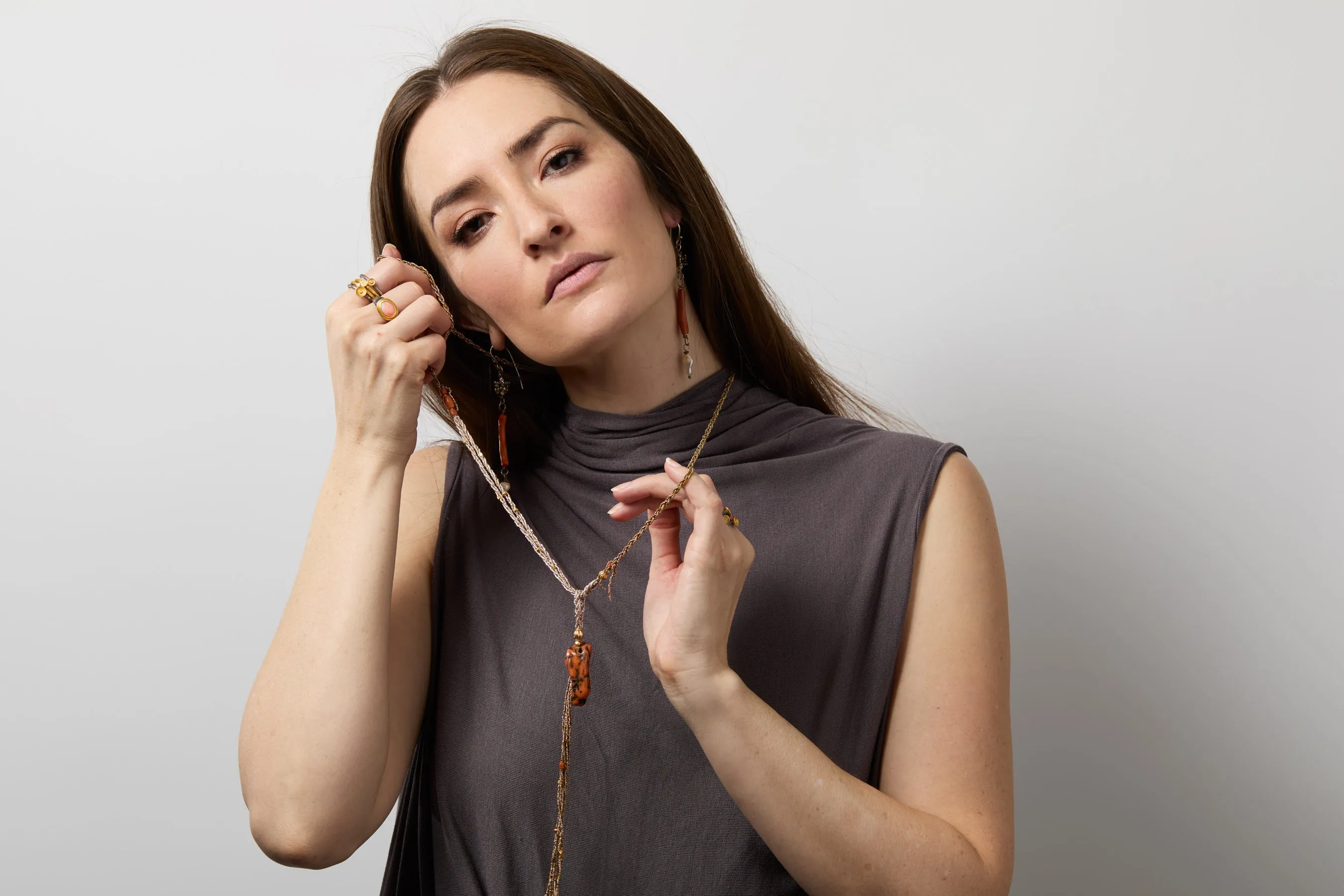 Braided French Brass Necklace