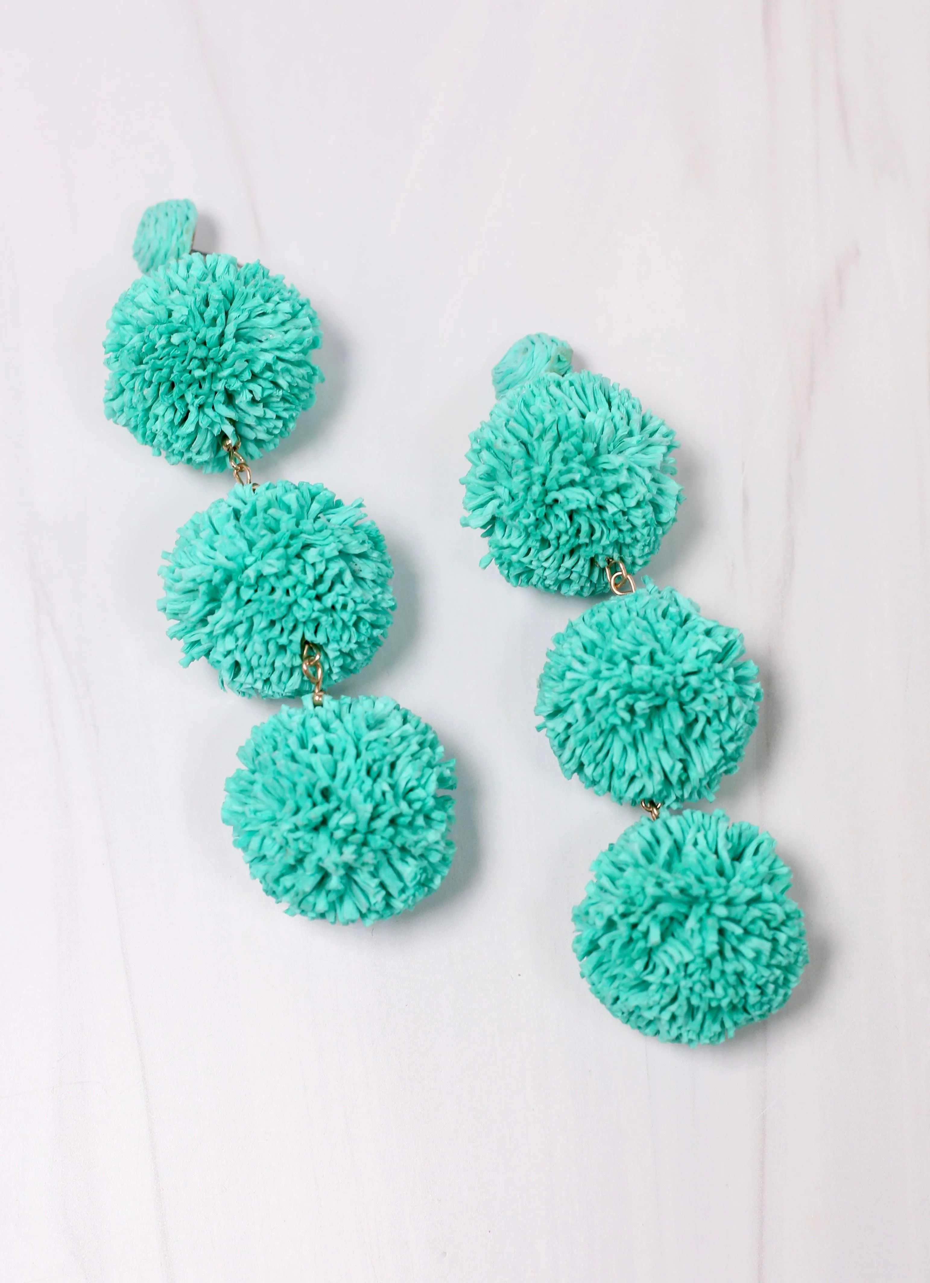 Buford Pom Pom Drop Earring TURQUOISE