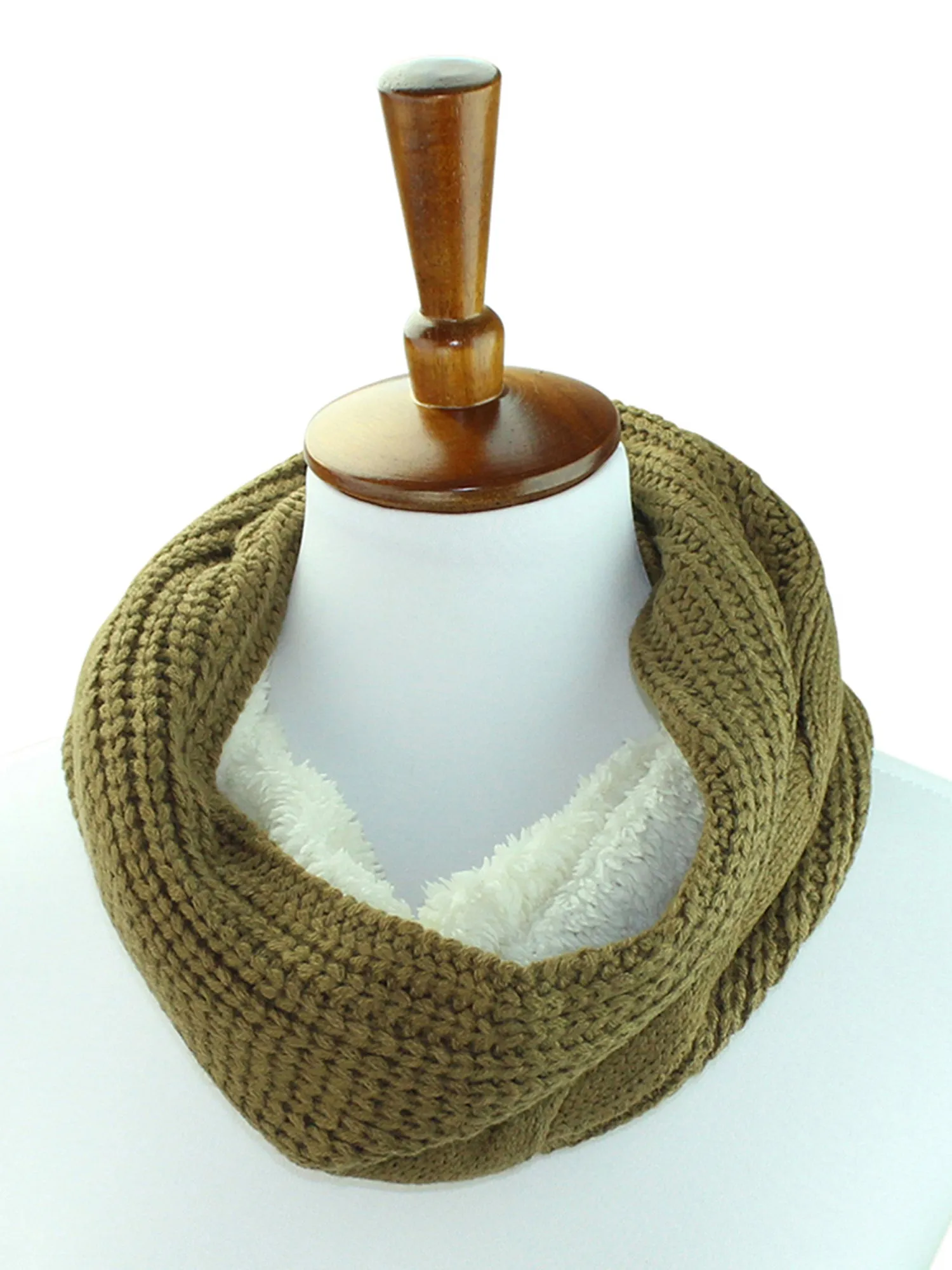 Cable Knit Neck Warmer With Fleece Lining