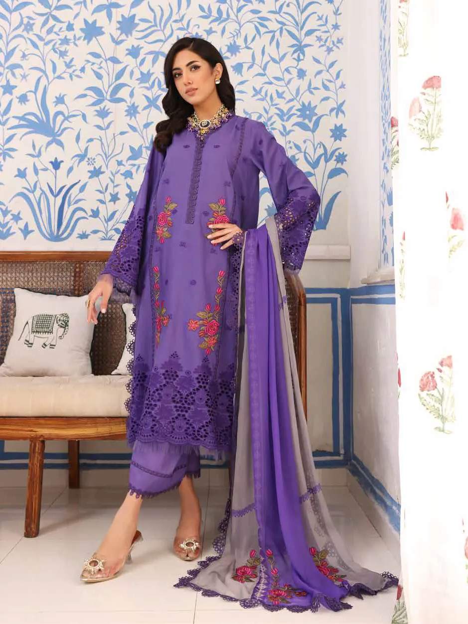 Charizma Tabeer Premium Schiffli Lawn Unstitched 3Pc Suit CT4-08