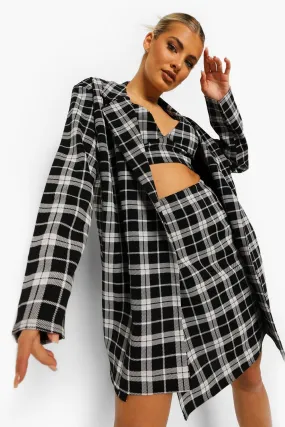 Checked Oversized Blazer