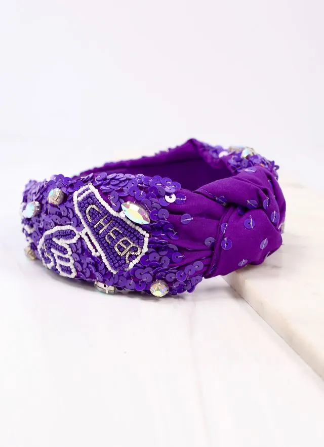 Cheer Sequin Headband PURPLE