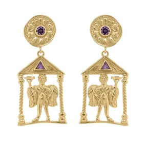 Chora Earrings with Amethyst - 18K Gold Plated