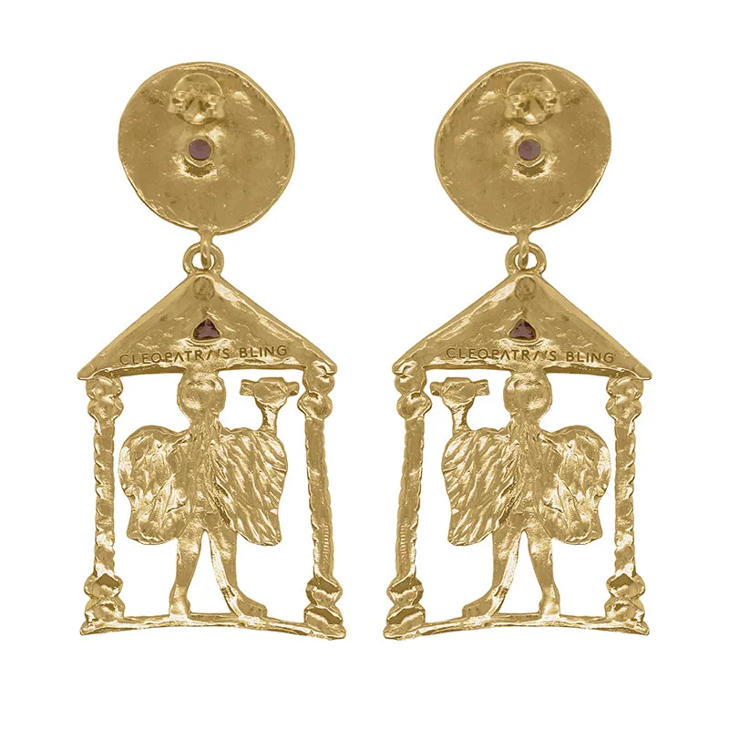 Chora Earrings with Amethyst - 18K Gold Plated