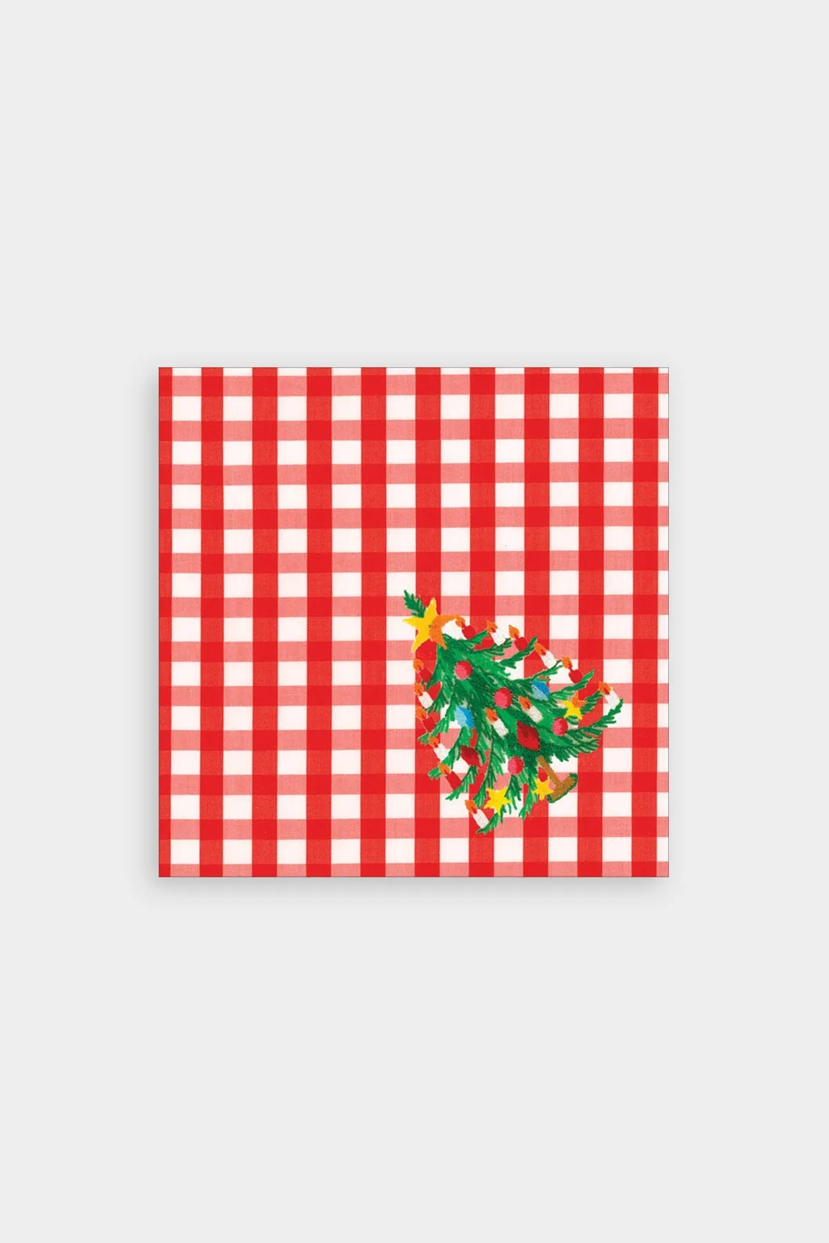 Christmas Tree Gingham Paper Cocktail Napkins