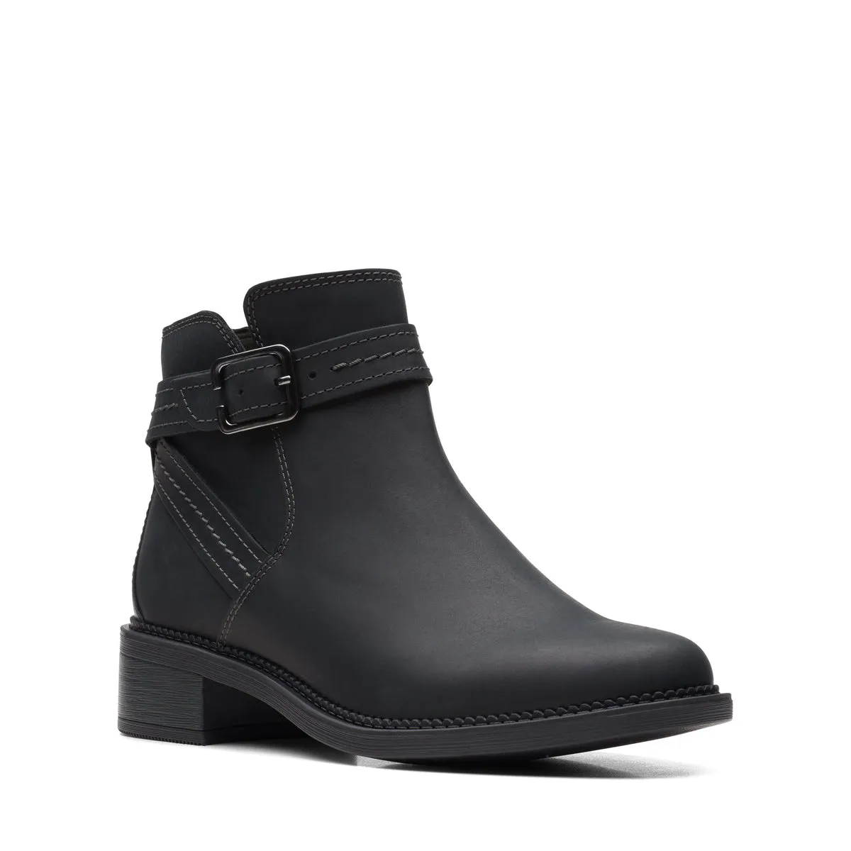 CLARKS | BOTINES MUJER | MAYE STRAP BLACK LEATHER | NEGRO