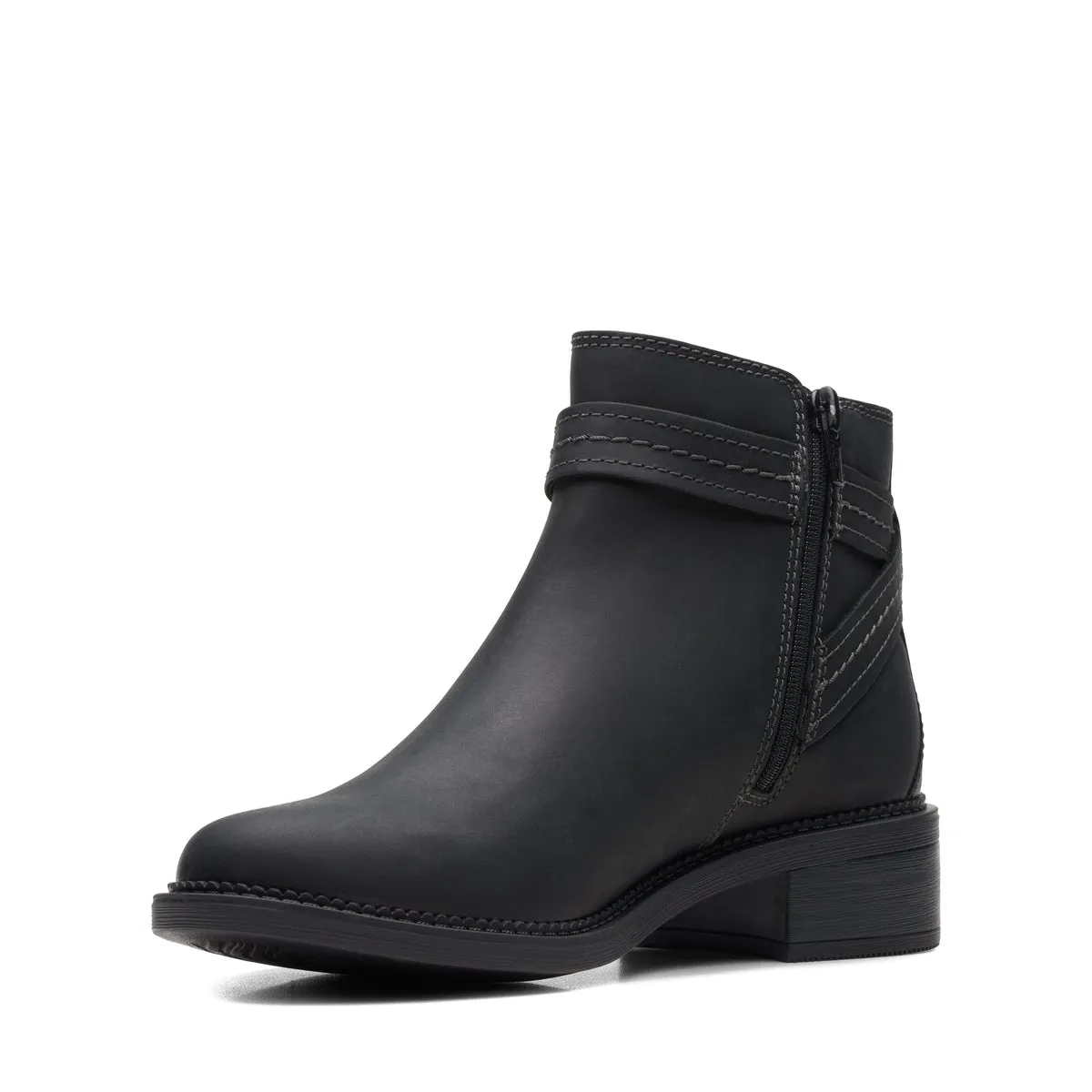 CLARKS | BOTINES MUJER | MAYE STRAP BLACK LEATHER | NEGRO