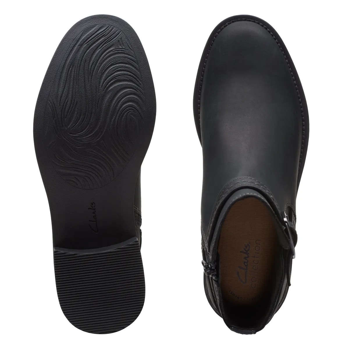 CLARKS | BOTINES MUJER | MAYE STRAP BLACK LEATHER | NEGRO