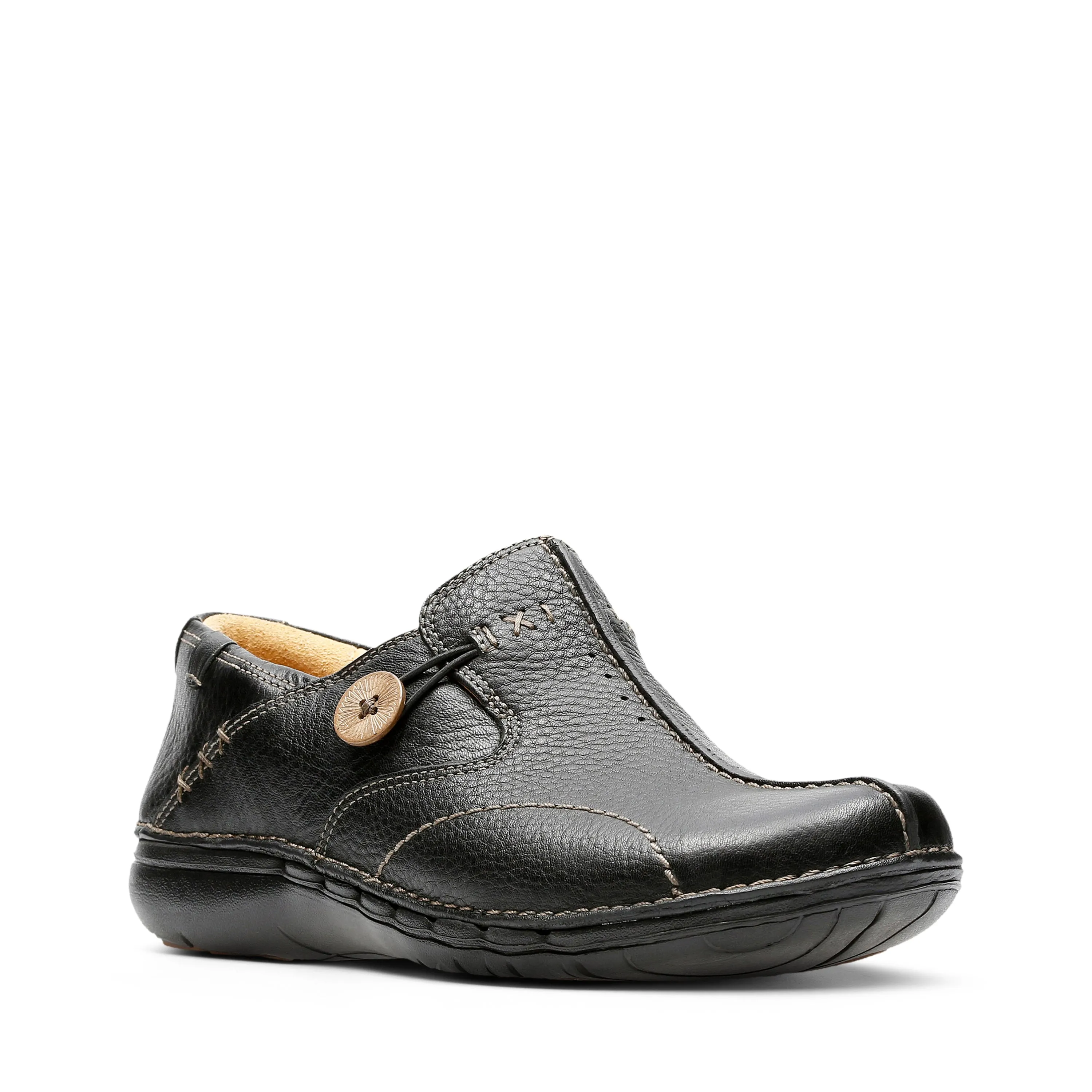 CLARKS | ZAPATOS CASUAL MUJER | UN LOOP BLACK LEATHER | NEGRO