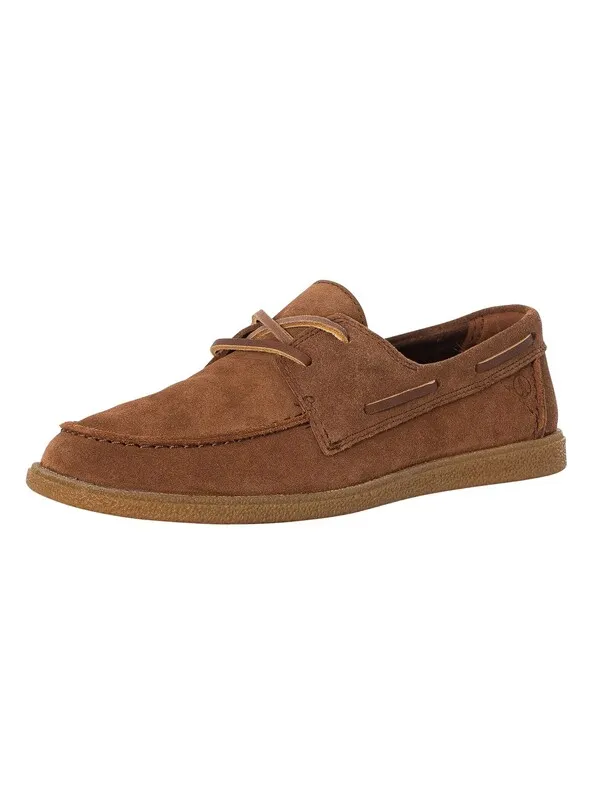 Clarks Clarkbay Go Suede Boat Shoe - Cola