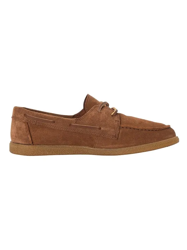 Clarks Clarkbay Go Suede Boat Shoe - Cola