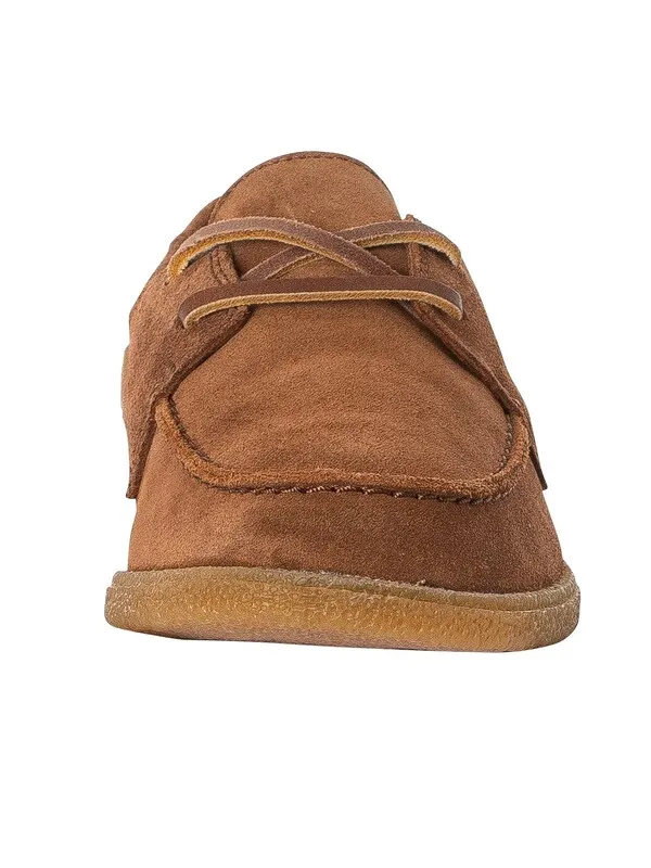 Clarks Clarkbay Go Suede Boat Shoe - Cola