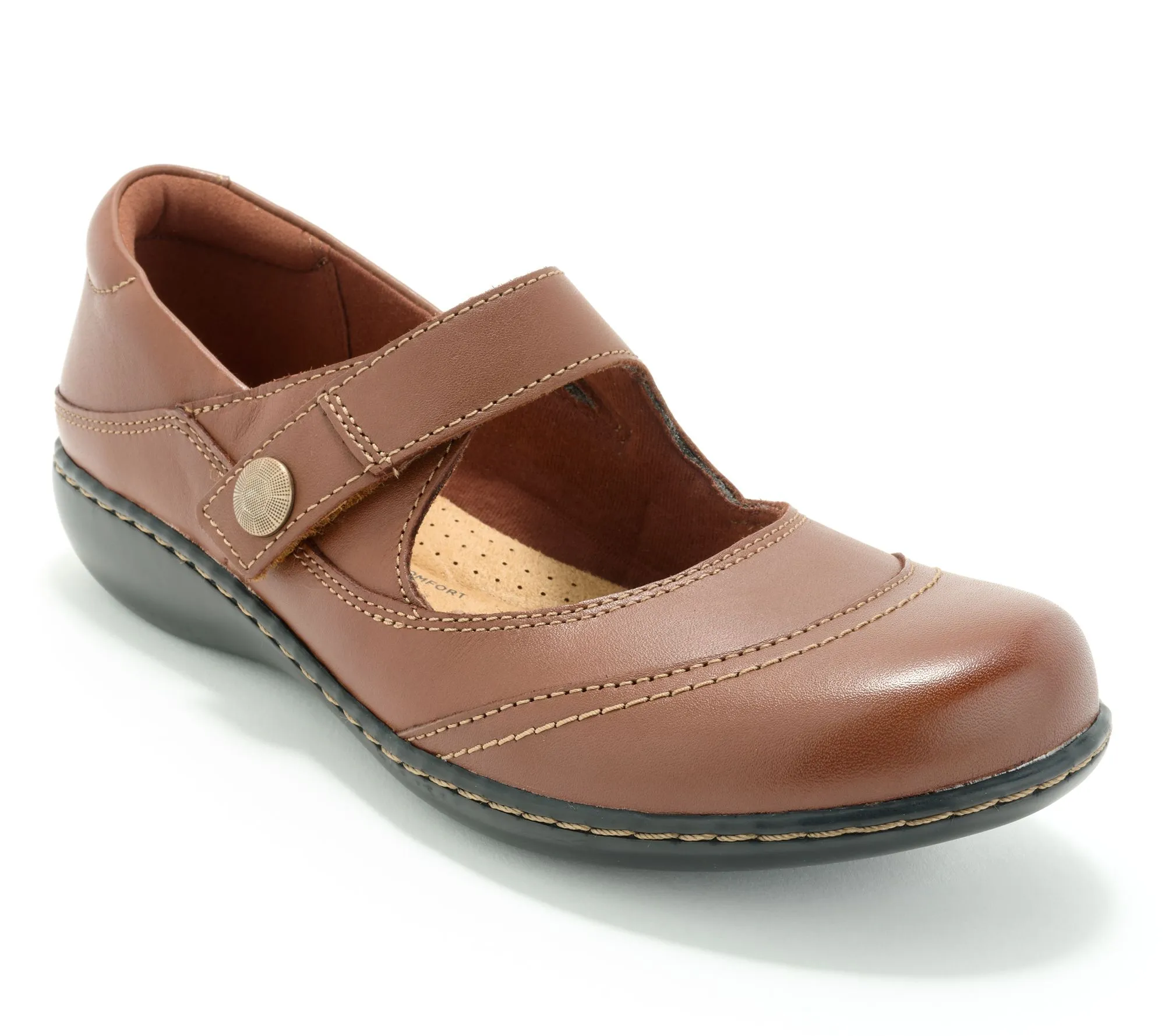 Clarks Collection Leather Slip-On Mary-Janes -Ashland Elayne