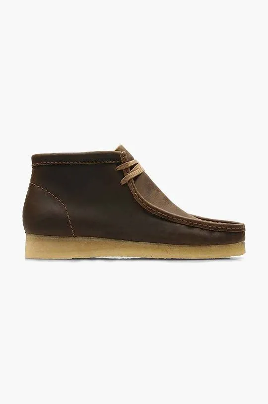 Clarks leather shoes Wallabee Boot brown color 26155513