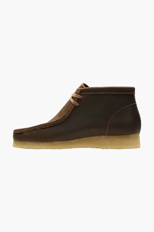 Clarks leather shoes Wallabee Boot brown color 26155513