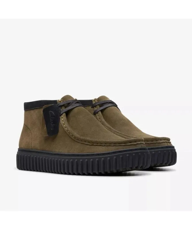 Clarks Torhill Hi Suede | Dark Olive-26173595 at kular fashion