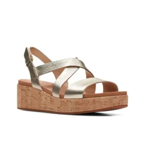 Clarks Women's Kimmei Cork Wedge Sandal Champagne