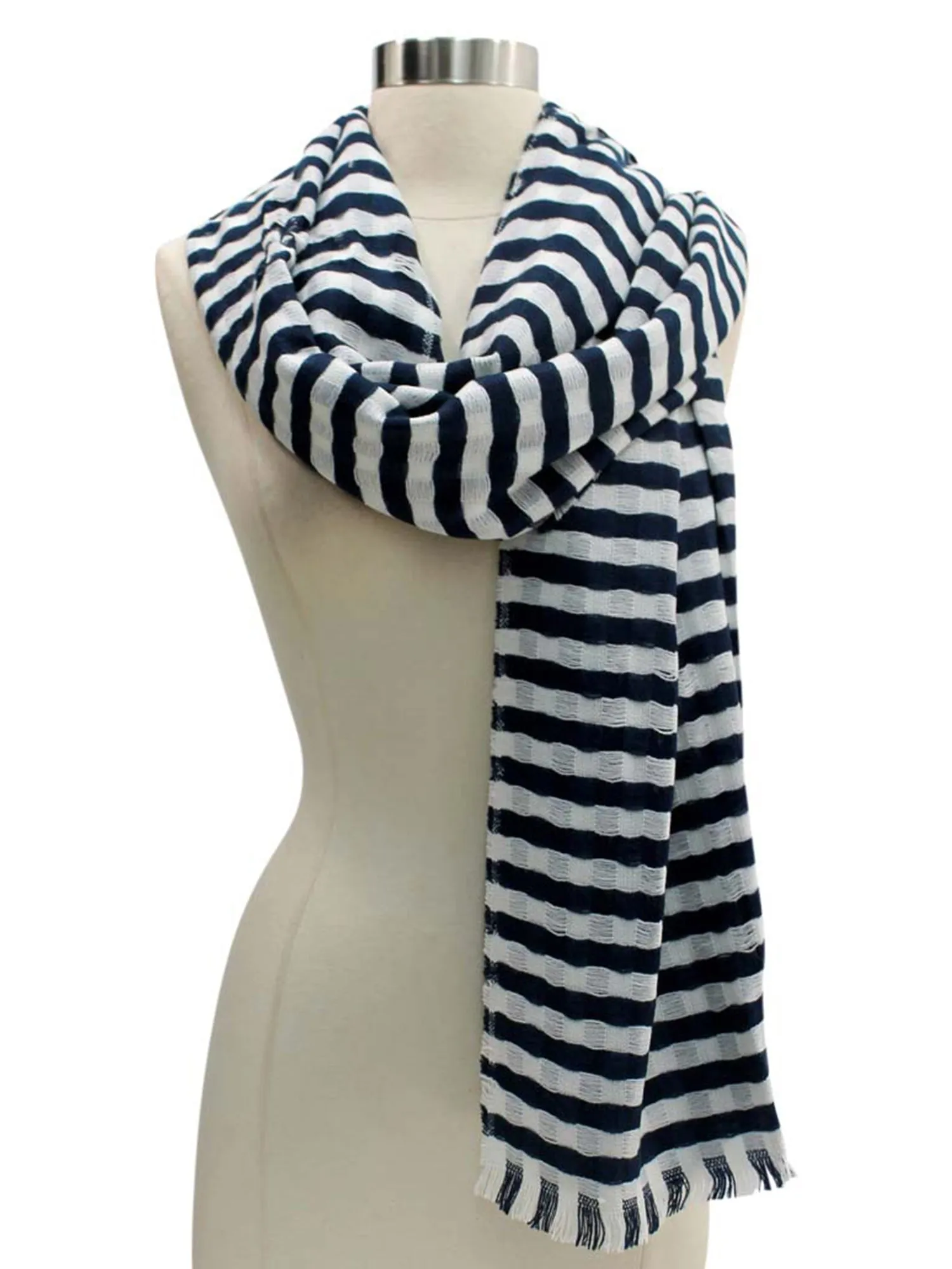 Classic Striped Lightweight Scarf Wrap