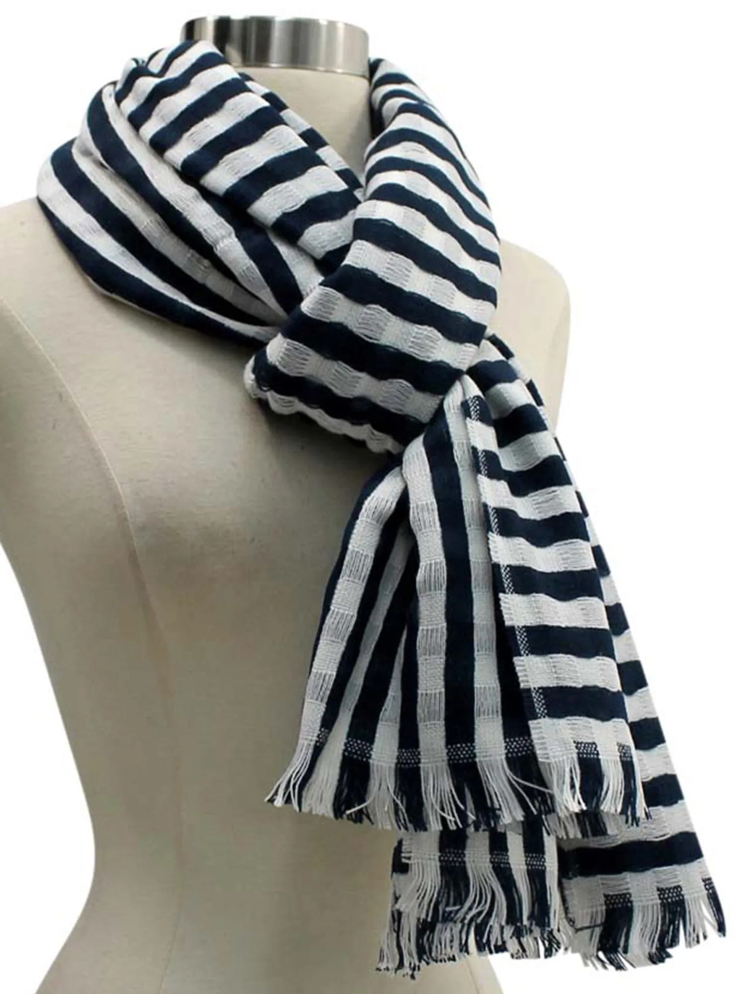 Classic Striped Lightweight Scarf Wrap