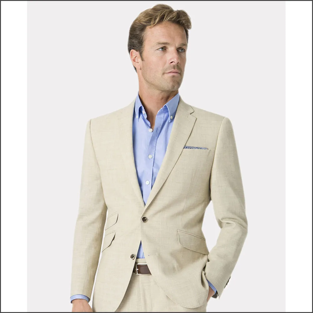 Constable Tailored Fit Natural Linen Mix 2 Piece Suit from Brook Taverner-