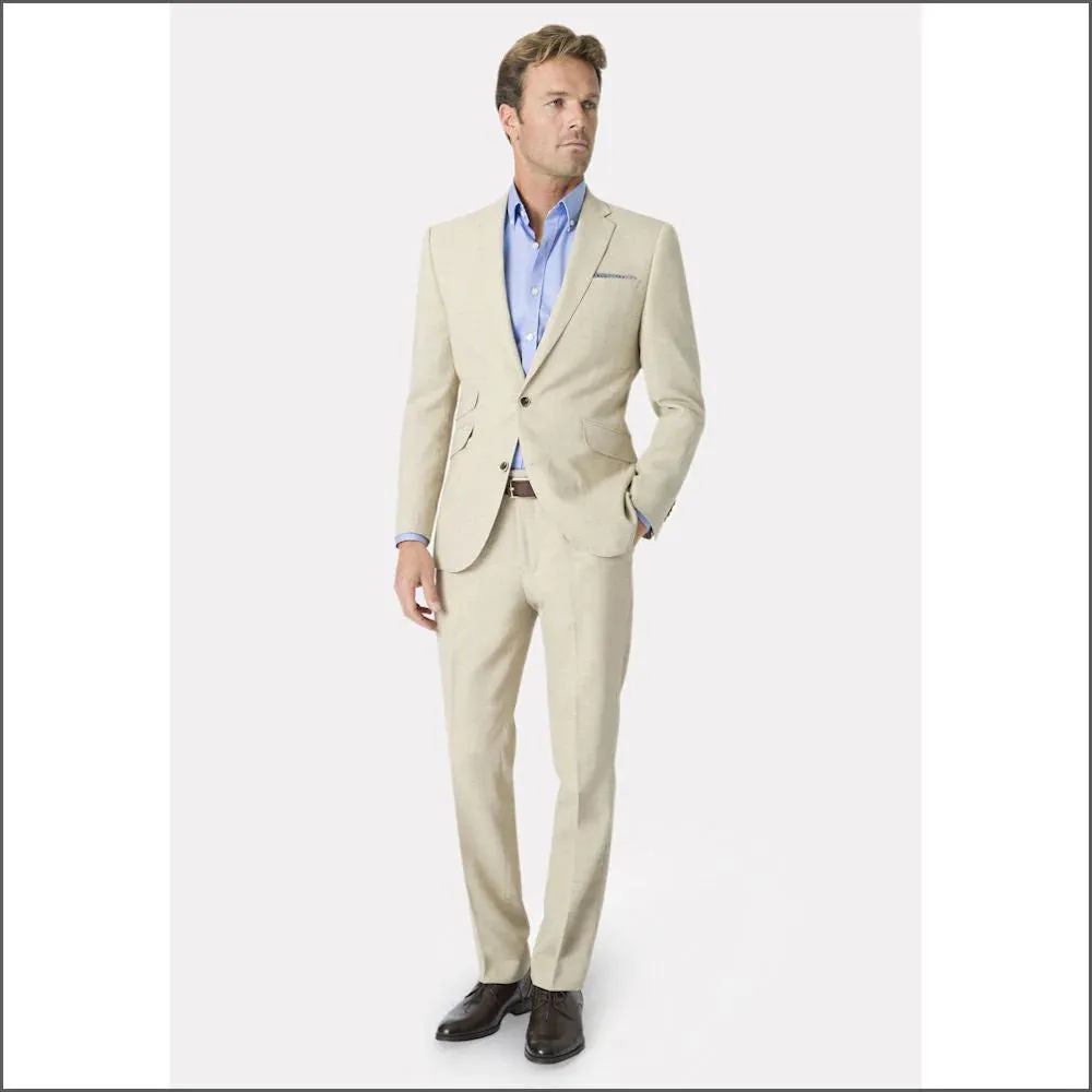 Constable Tailored Fit Natural Linen Mix 2 Piece Suit from Brook Taverner-