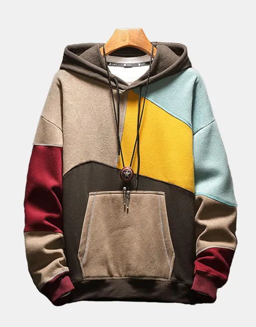 Contrast Patchwork Hoodie