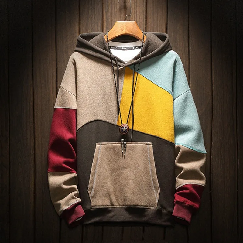 Contrast Patchwork Hoodie