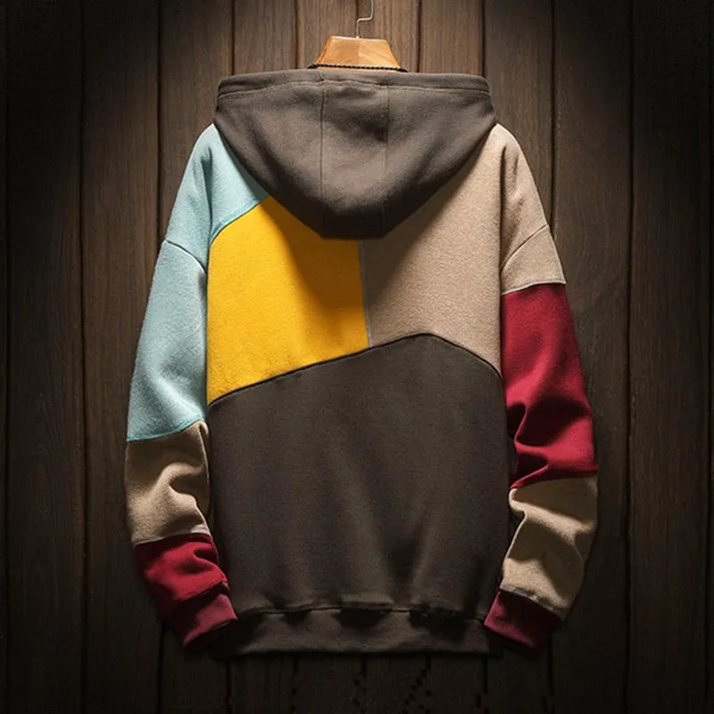 Contrast Patchwork Hoodie