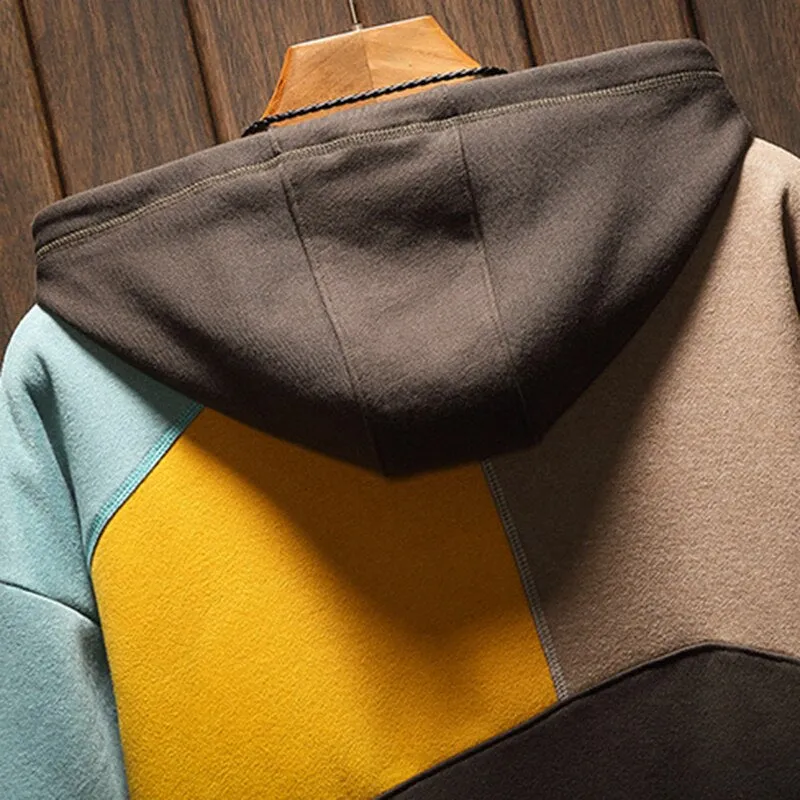 Contrast Patchwork Hoodie