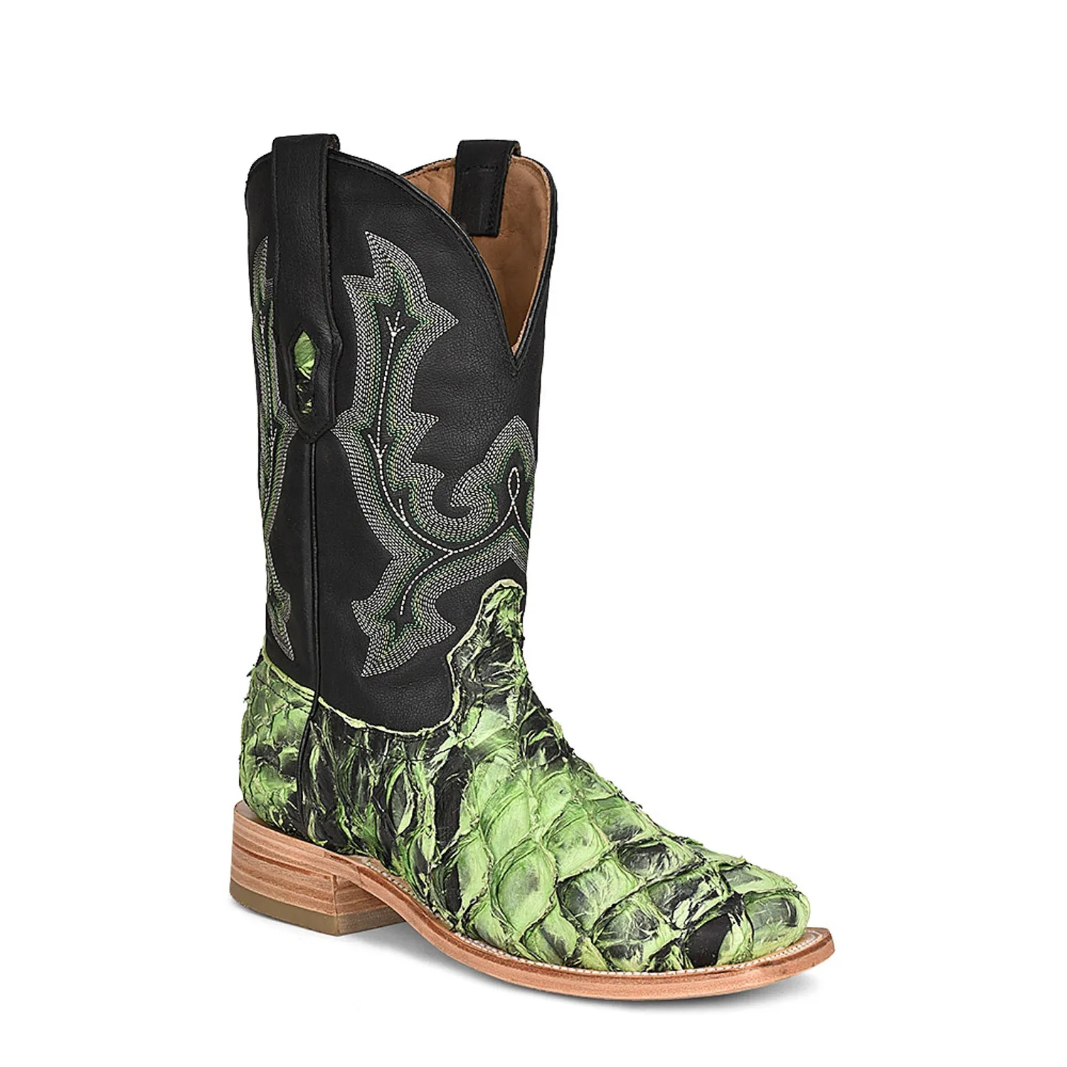 Corral Mens A4382 Green Pirarucu Classic Cowboy Boots