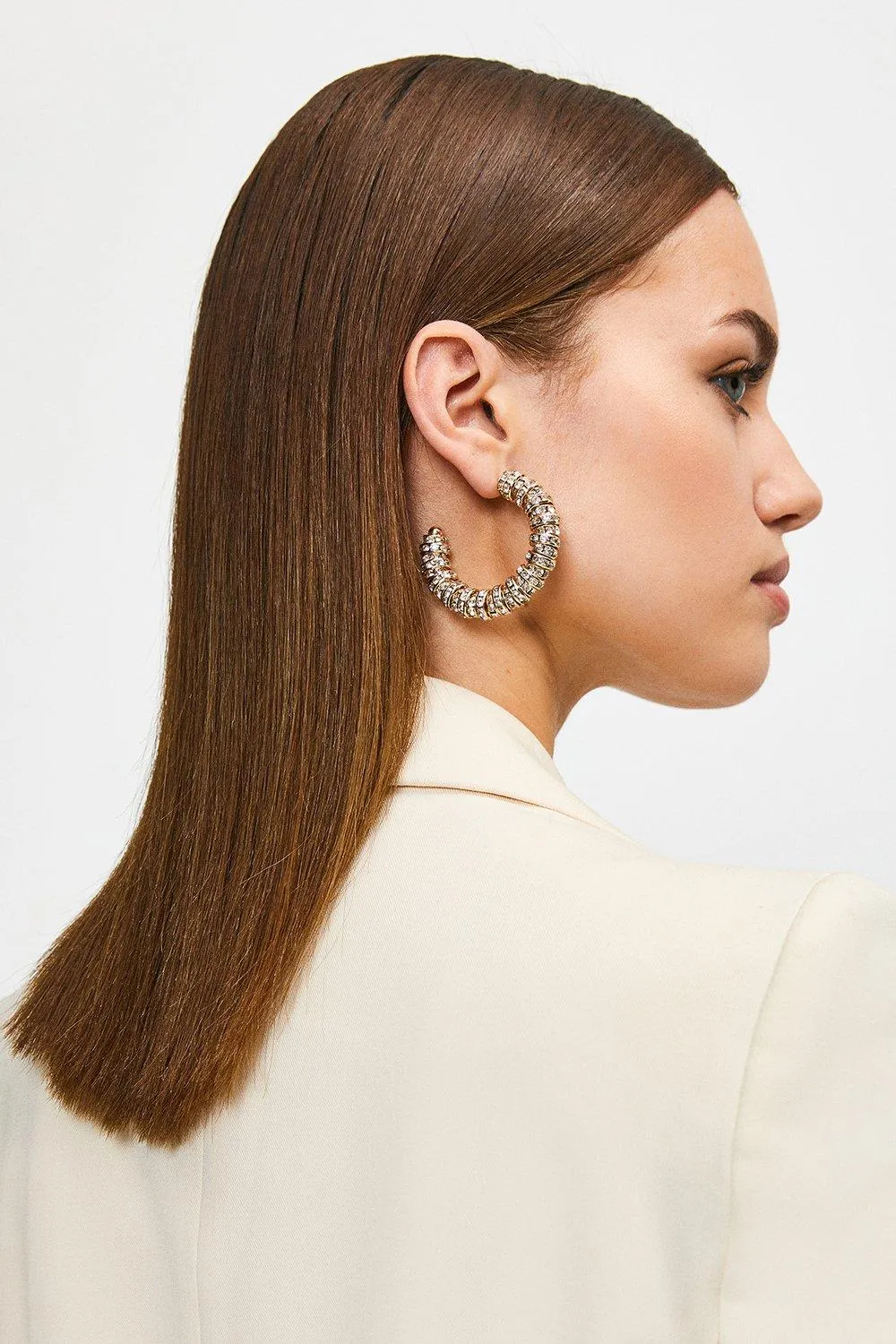 Diamante Layered Hoops | Karen Millen