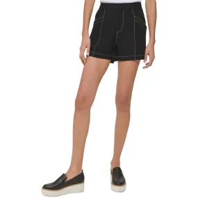 DKNY Womens High Rise Stitch Casual Shorts