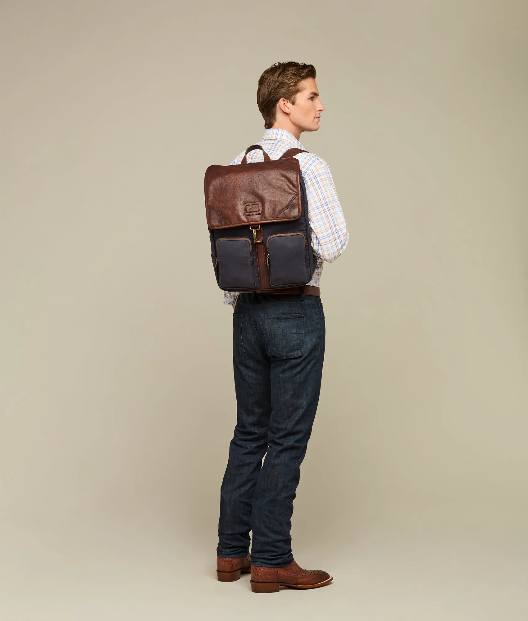 Everyday Waxed Canvas Backpack :: Navy